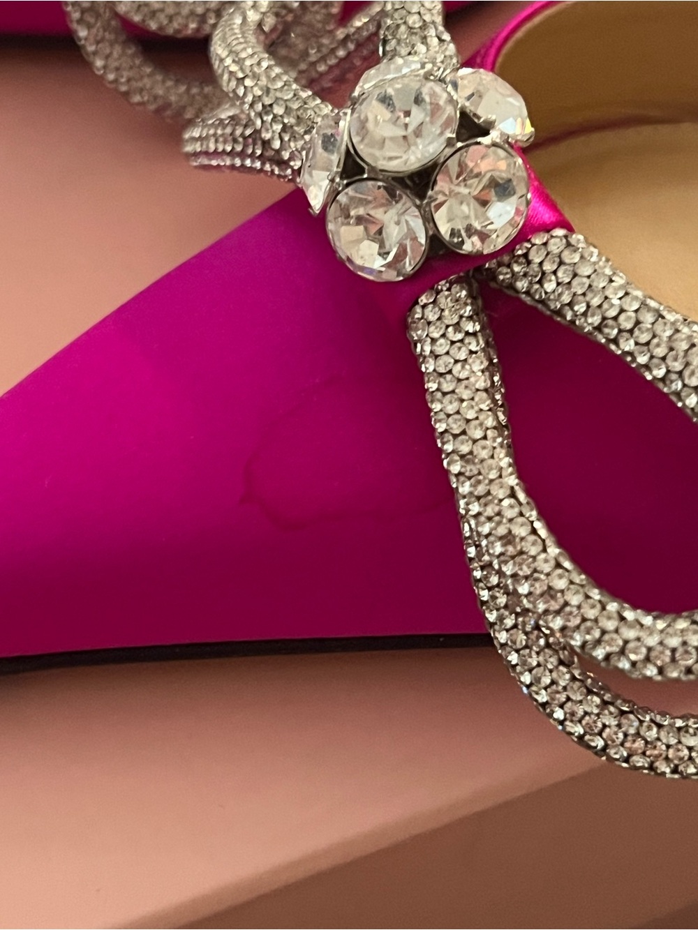 Authentic MACH & MACH Fuchsia Slingback Pumps with Crystal Bow size 38 EU - Picture 7 of 7